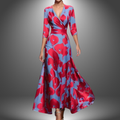 Zora - Flattering V-Neck Half Sleeve Boho Maxi Dress