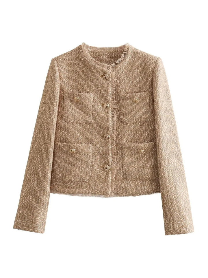 Clarette – Elegant Wool Blazer with Chanel-Style Buttons