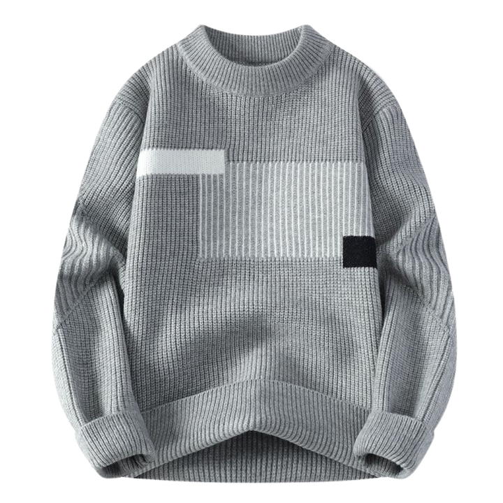 Sweater with Geometric Color Block