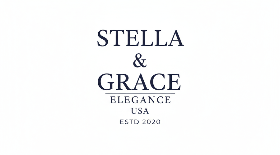 ik heb een logo nodig van de grote 107px x 26px die mooi past bij mijn elegante store met de naam STELLE dan daar onder & dan daar onder GRACE en dan wil ik daaronder in het klein ELEGANCE daaronder USA en dan daar onder ESTD 2020